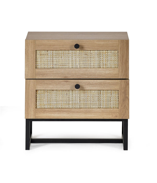 Tribeca 2 Drawer Bedside - Oak - Luminex FurnitureBedside TablePAD001