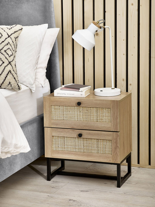 Tribeca 2 Drawer Bedside - Oak - Luminex FurnitureBedside TablePAD001