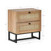 Tribeca 2 Drawer Bedside - Oak - Luminex FurnitureBedside TablePAD001