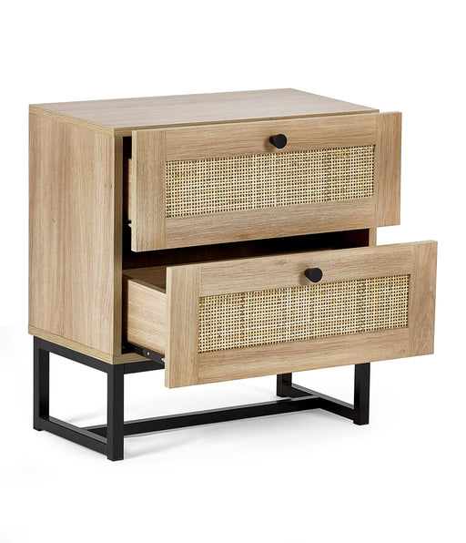 Tribeca 2 Drawer Bedside - Oak - Luminex FurnitureBedside TablePAD001