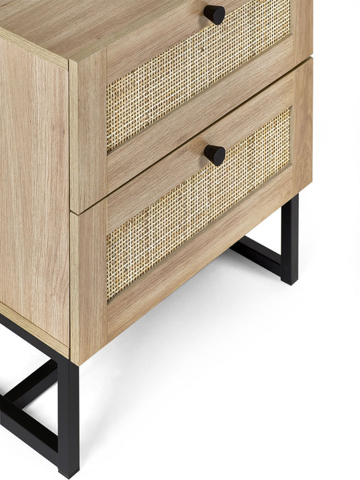 Tribeca 2 Drawer Bedside - Oak - Luminex FurnitureBedside TablePAD001
