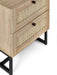 Tribeca 2 Drawer Bedside - Oak - Luminex FurnitureBedside TablePAD001
