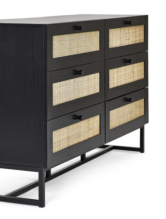 Tribeca 6 Drawer Chest - Black - Luminex FurnitureChest of drawersPAD103