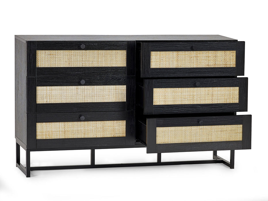 Tribeca 6 Drawer Chest - Black - Luminex FurnitureChest of drawersPAD103
