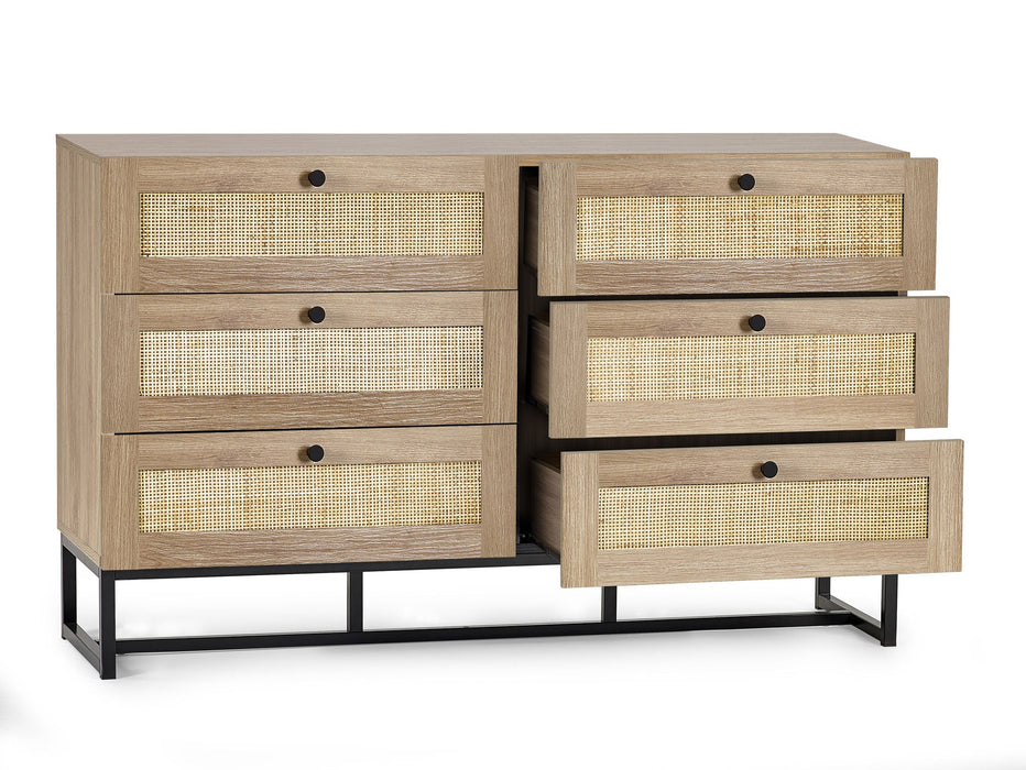 Tribeca 6 Drawer Chest - Oak - Luminex FurnitureChest of drawersPAD003