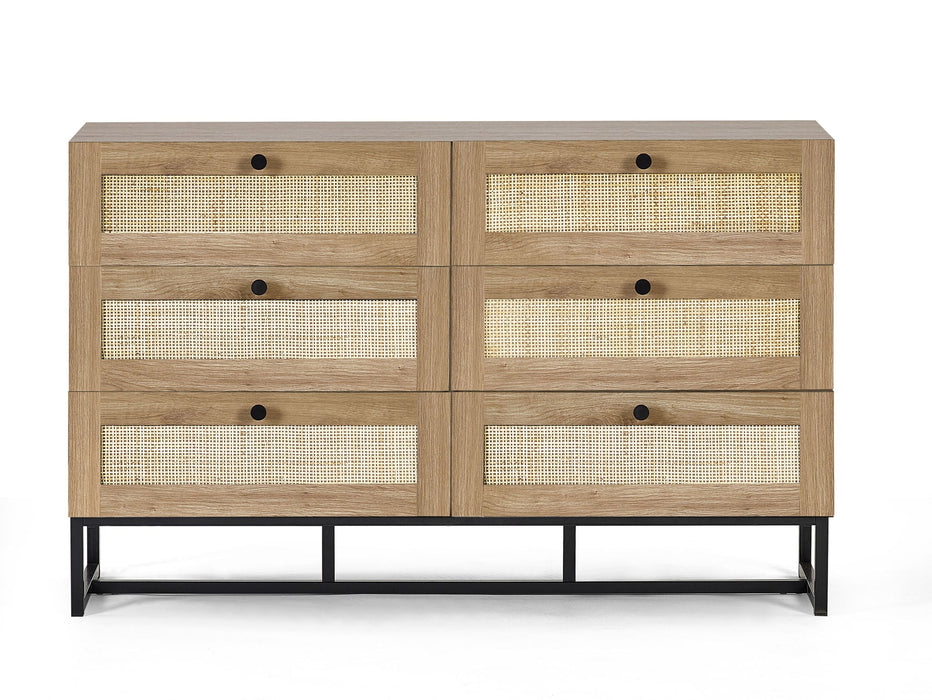 Tribeca 6 Drawer Chest - Oak - Luminex FurnitureChest of drawersPAD003