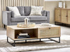 Tribeca Coffee Table – Rattan & Metal | Oak or Black Finish - Luminex FurnitureCoffee TablePAD005
