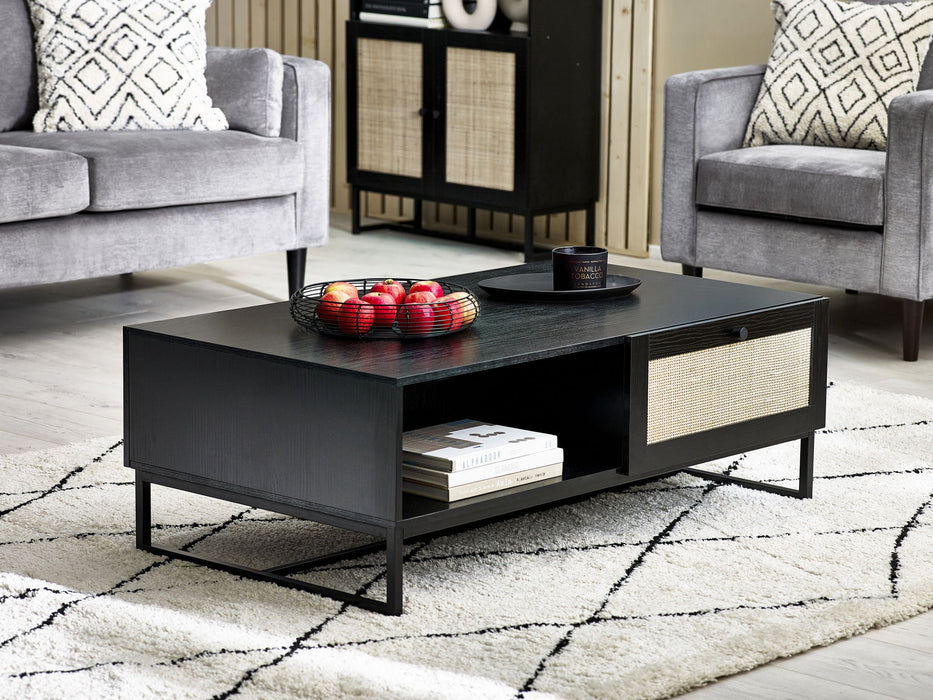 Tribeca Coffee Table – Rattan & Metal | Oak or Black Finish - Luminex FurnitureCoffee TablePAD105