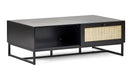 Tribeca Coffee Table – Rattan & Metal | Oak or Black Finish - Luminex FurnitureCoffee TablePAD105
