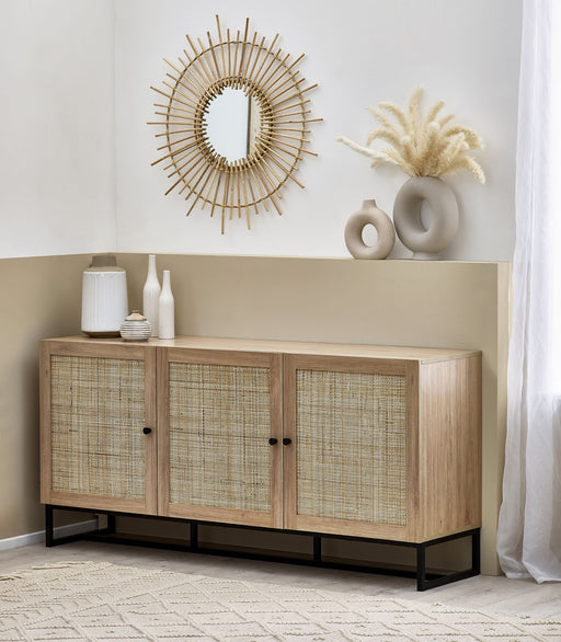 Tribeca Rattan Sideboard – Oak or Black - Luminex FurnitureSideboardPAD007