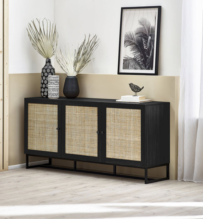 Tribeca Rattan Sideboard – Oak or Black - Luminex FurnitureSideboardPAD107