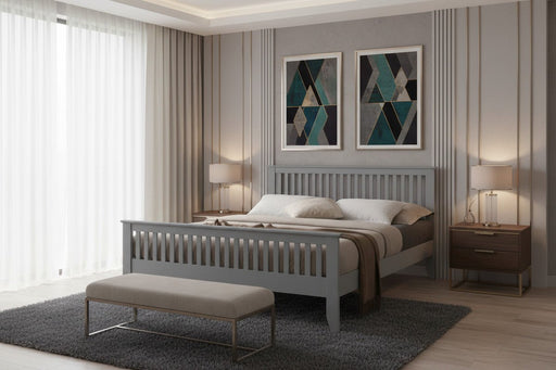 Turin Grey Wooden Bedstead - Luminex FurnitureBedTUR3GREY