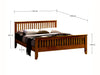 Turin Honey Oak Wooden Bed Frame - Luminex FurnitureBedTUR3