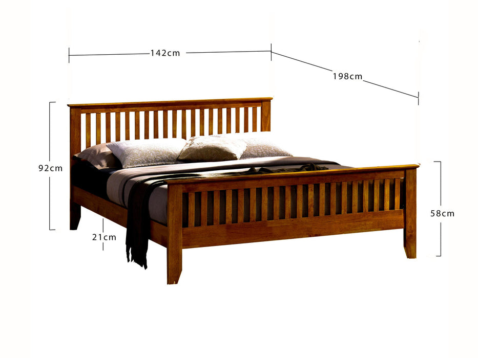 Turin Honey Oak Wooden Bed Frame - Luminex FurnitureBedTUR3