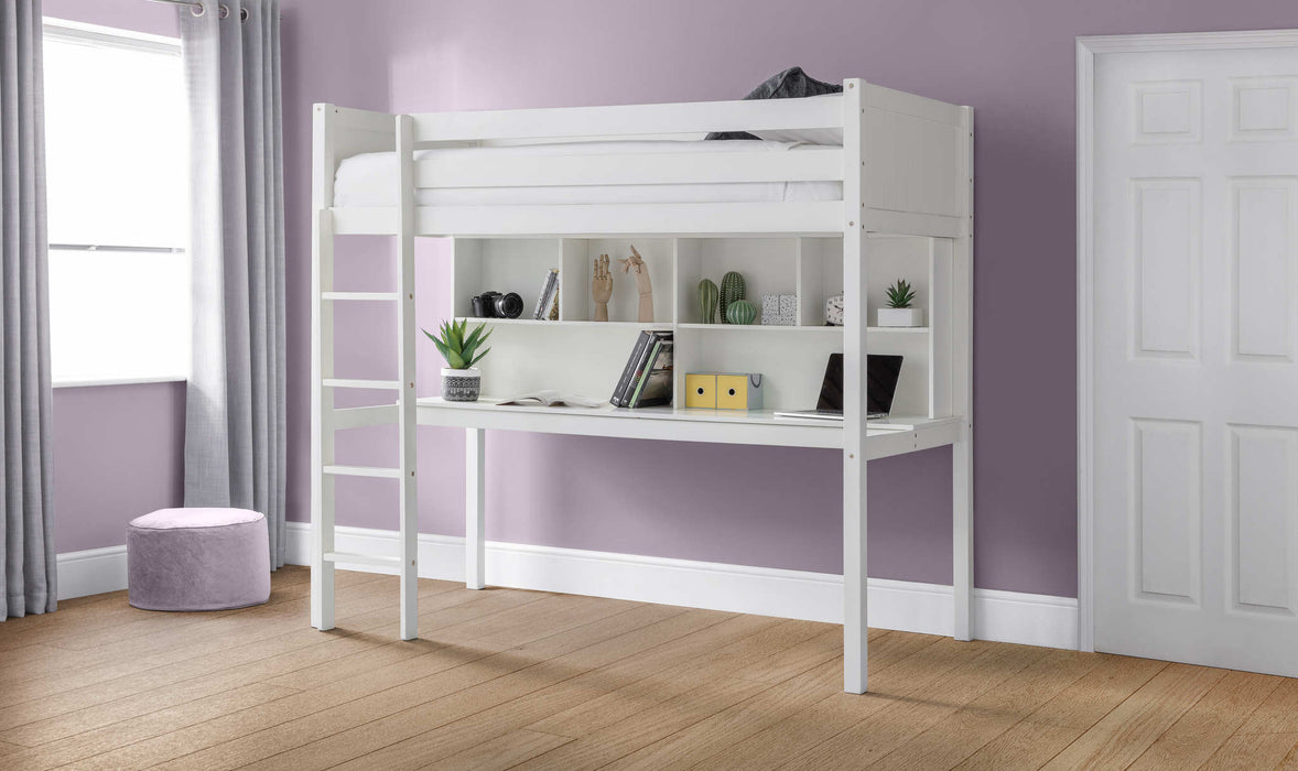 Turnberry High Sleeper Bed with Desk & Storage – Surf White - Luminex FurnitureHigh SleepersTIT001