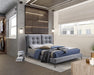 Tuscany Grey Fabric Bed Frame with Padded Headboard - Luminex FurnitureBedTUSC46LGREY