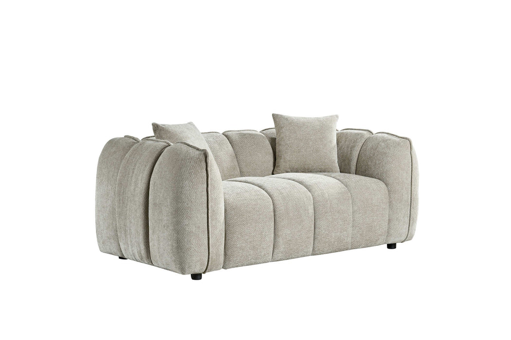 Umbria Beige Fabric 2 Seater Sofa – Modern Channel - Tufted Comfort - Luminex FurnitureSofasvenice_2_str_beige