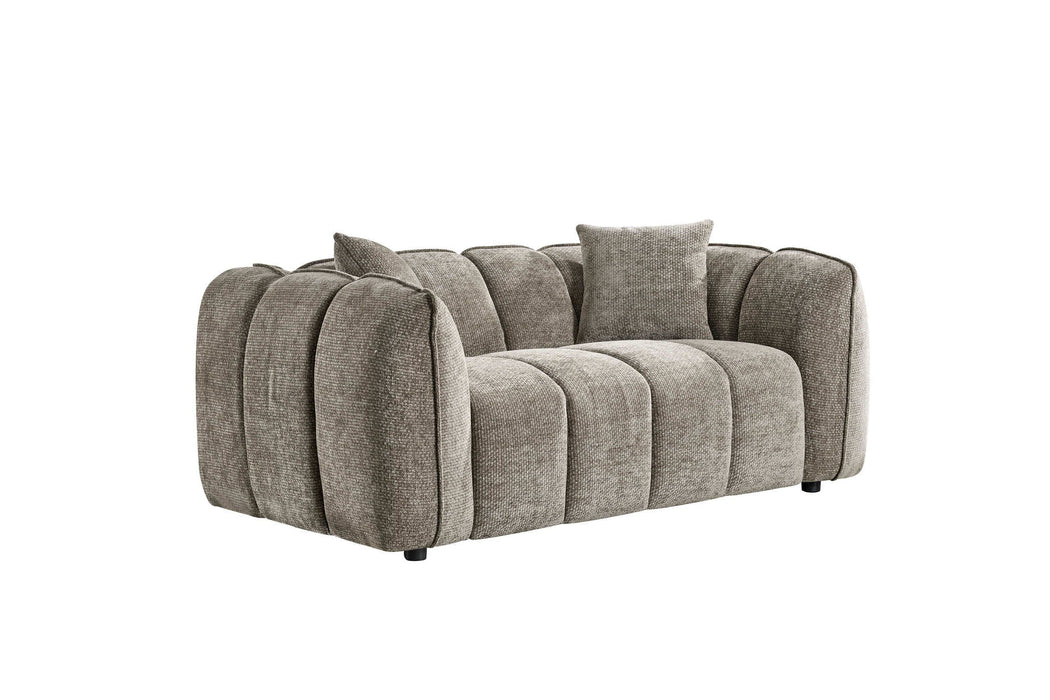 Umbria Mocha 2 Seater Sofa – Modern Channel - Tufted Design - Luminex FurnitureSofasvenice_2_str_mocha