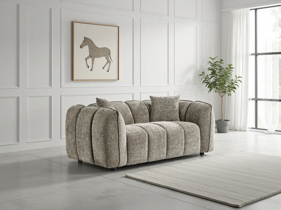 Umbria Mocha 2 Seater Sofa – Modern Channel - Tufted Design - Luminex FurnitureSofasvenice_2_str_mocha