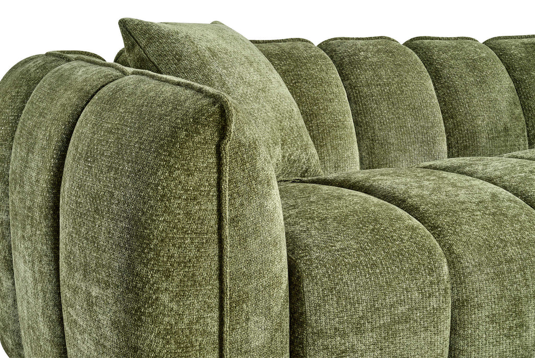 Umbria Olive Green 2 Seater Sofa – Contemporary Channel - Tufted Comfort - Luminex FurnitureSofasvenice_2_str_olive