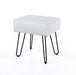 Upholstered Rectangular Stool with Black Metal Legs - Dark Grey - LuminexFurnitureStoolSTL - 6G