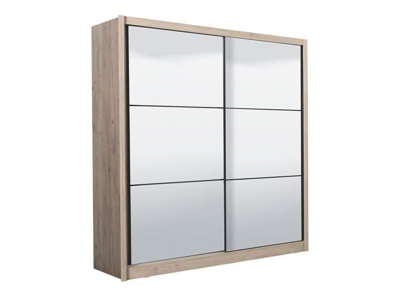 Valentin Artisan Oak Full Mirrored Sliding Door Wardrobe - Luminex FurnitureWall Shelves3424
