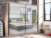 Valentin Artisan Oak Full Mirrored Sliding Door Wardrobe - Luminex FurnitureWall Shelves3424