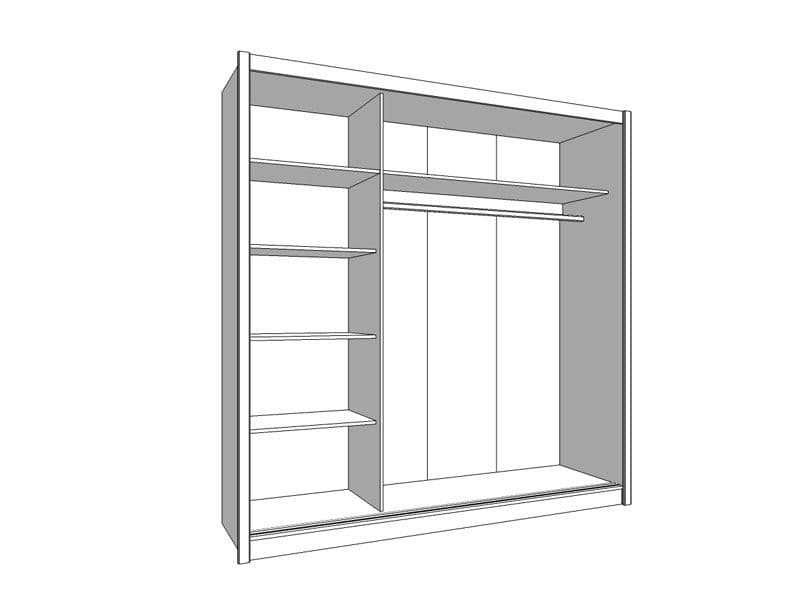 Valentin Artisan Oak Full Mirrored Sliding Door Wardrobe - Luminex FurnitureWall Shelves3424