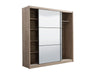 Valentin Artisan Oak Full Mirrored Sliding Door Wardrobe - Luminex FurnitureWall Shelves3424
