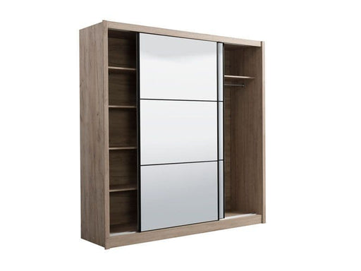 Valentin Artisan Oak Full Mirrored Sliding Door Wardrobe - Luminex FurnitureWall Shelves3424