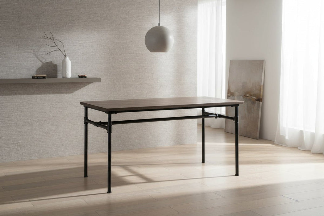 Valentina Dining Table – Mocha Elm & Black Metal - Luminex FurnitureDining TableCAR502