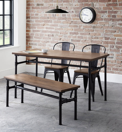 Valentina Dining Table – Mocha Elm & Black Metal - Luminex FurnitureDining TableCAR502