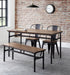 Valentina Dining Table – Mocha Elm & Black Metal - Luminex FurnitureDining TableCAR502