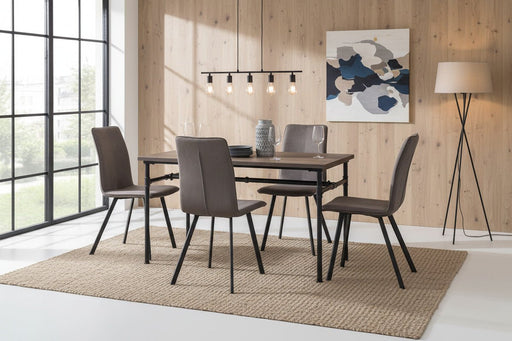 Valentina Elm Dining Table & 4 Grey Alina Chairs Set - Luminex FurnitureDining SetCAR514