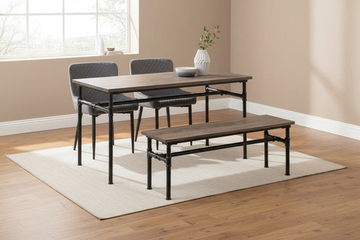 Valentina Table, Bench & 2 Grey Velvet Braylin Chairs Set - Luminex FurnitureDining SetCAR515