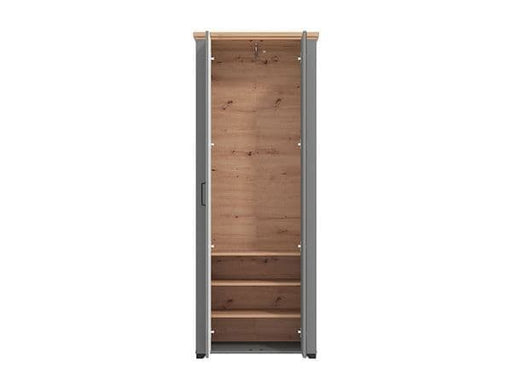 Valentis Grey & Artisan Oak Slim Mirrored Wardrobe - Luminex FurnitureWardrobe3265