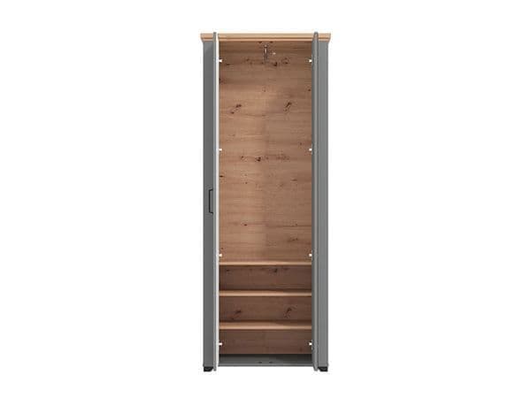 Valentis Grey & Artisan Oak Slim Mirrored Wardrobe - Luminex FurnitureWardrobe3265