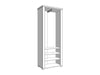 Valentis Grey & Artisan Oak Slim Mirrored Wardrobe - Luminex FurnitureWardrobe3265