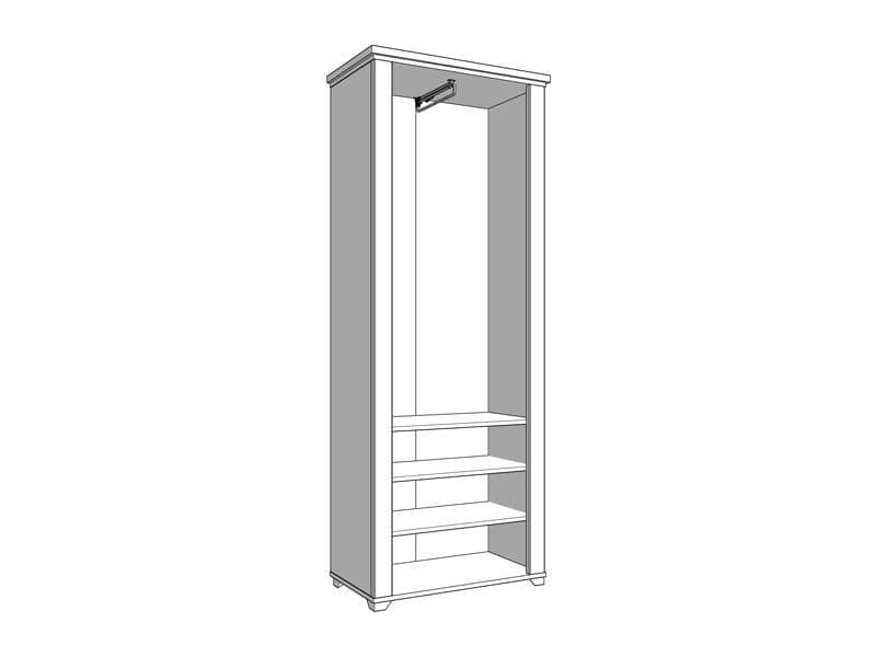 Valentis Grey & Artisan Oak Slim Mirrored Wardrobe - Luminex FurnitureWardrobe3265