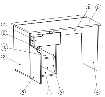 Valenzo White Gloss Computer Desk with Device Holder - Luminex FurnitureDesk2619