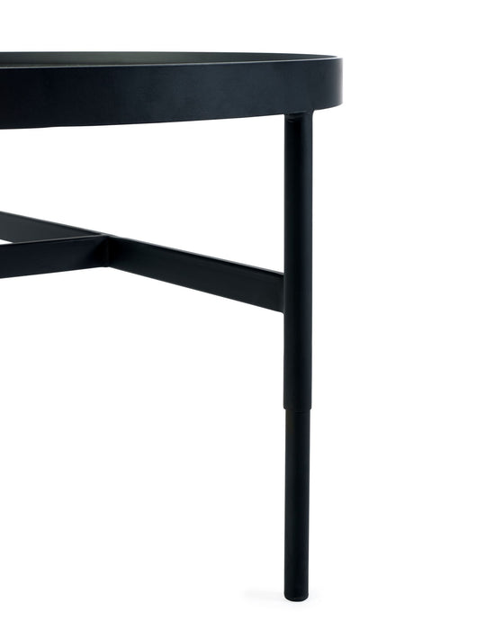 Varden Mirror Glass Coffee Table – Black Metal Frame - Luminex FurnitureCoffee TableFRA001