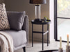 Varden Mirror Glass Lamp Table – Black Frame - Luminex FurnitureLamp TableFRA002