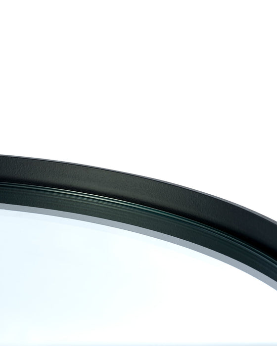 Varden Mirror Glass Lamp Table – Black Frame - Luminex FurnitureLamp TableFRA002