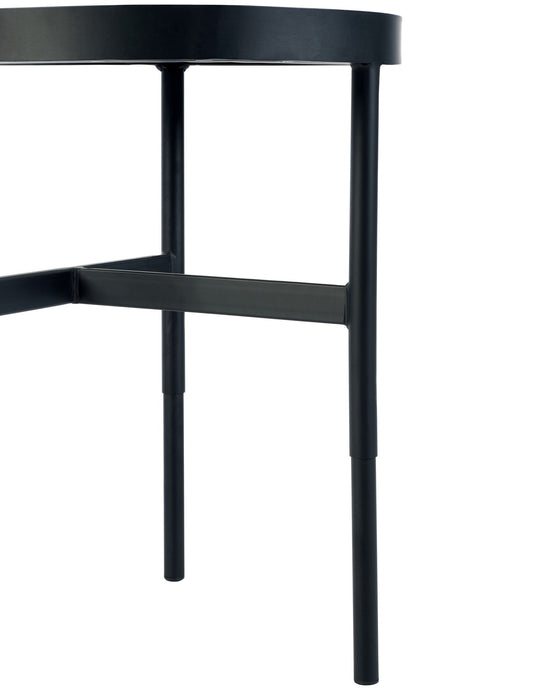 Varden Mirror Glass Lamp Table – Black Frame - Luminex FurnitureLamp TableFRA002