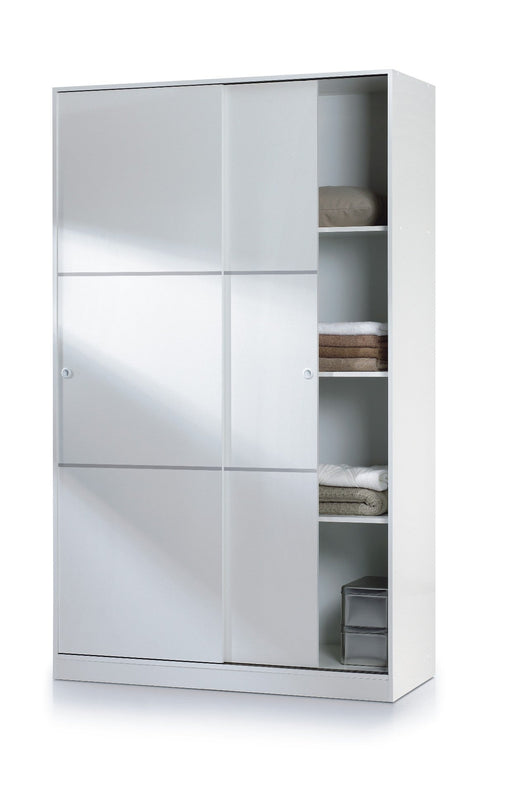Varello White Gloss Sliding Door Wardrobe (120cm) - Luminex FurnitureWardrobe2461
