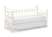 Vassall Day Bed with Trundle – Stone White Metal Guest Bed - Luminex FurnitureDay BedsVER004