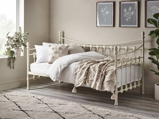 Vassall Day Bed with Trundle – Stone White Metal Guest Bed - Luminex FurnitureDay BedsVER004