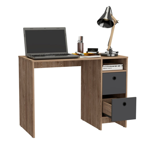 Vegas Desk Bleached Oak With Two Drawers - LuminexFurnitureDeskVG106