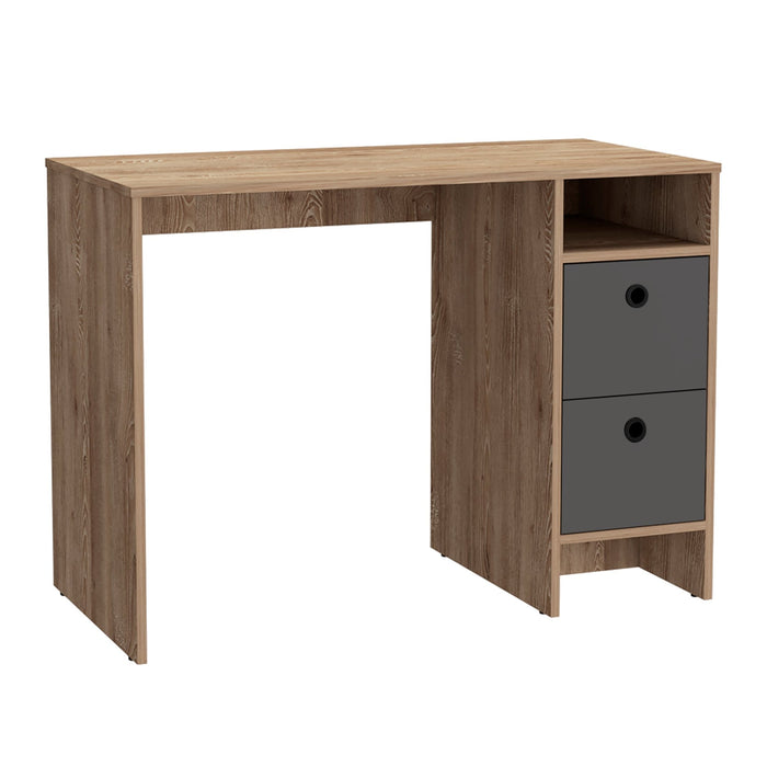 Vegas Desk Bleached Oak With Two Drawers - LuminexFurnitureDeskVG106