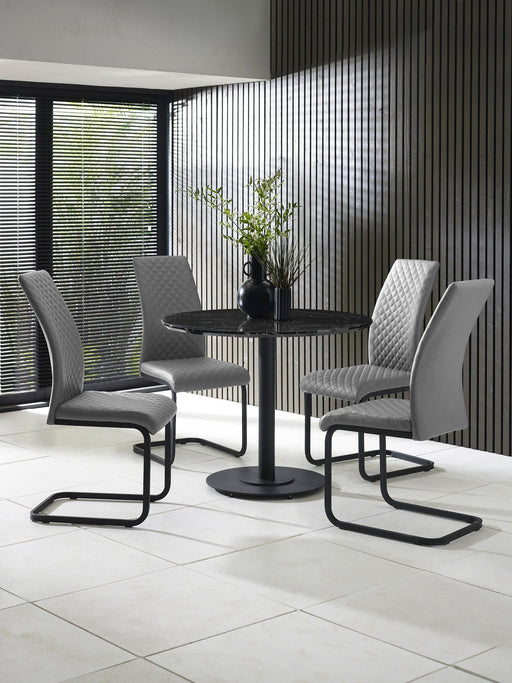 Velto Grey Upholstered Cantilever Dining Chairs – Set of 4 - Luminex FurnitureChairsXAV101